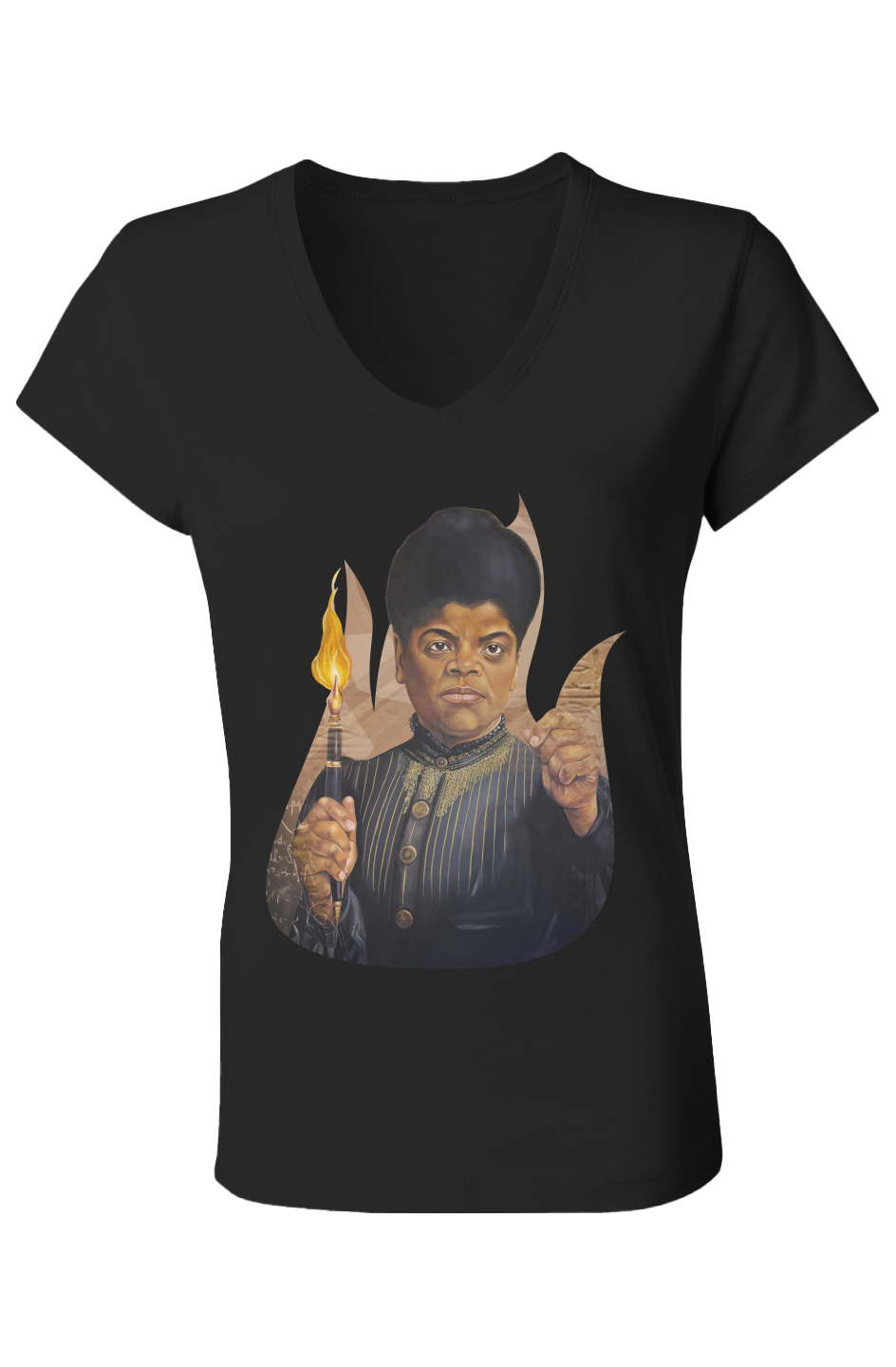 Ladies Light of Truth Ida B. Wells V Neck Tshirt