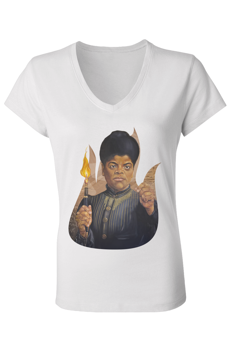Ladies Light of Truth Ida B. Wells V Neck Tshirt