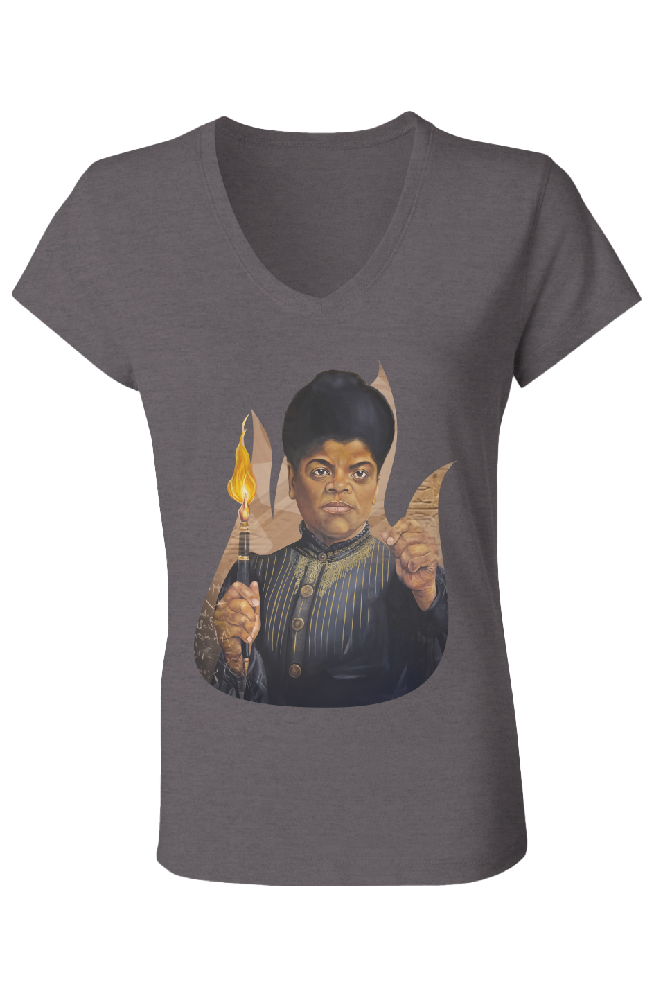 Ladies Light of Truth Ida B. Wells V Neck Tshirt